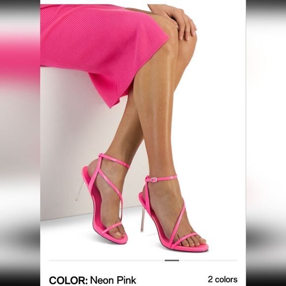 NWT- Aminah Neon Pink Heels - Picture 1 of 9